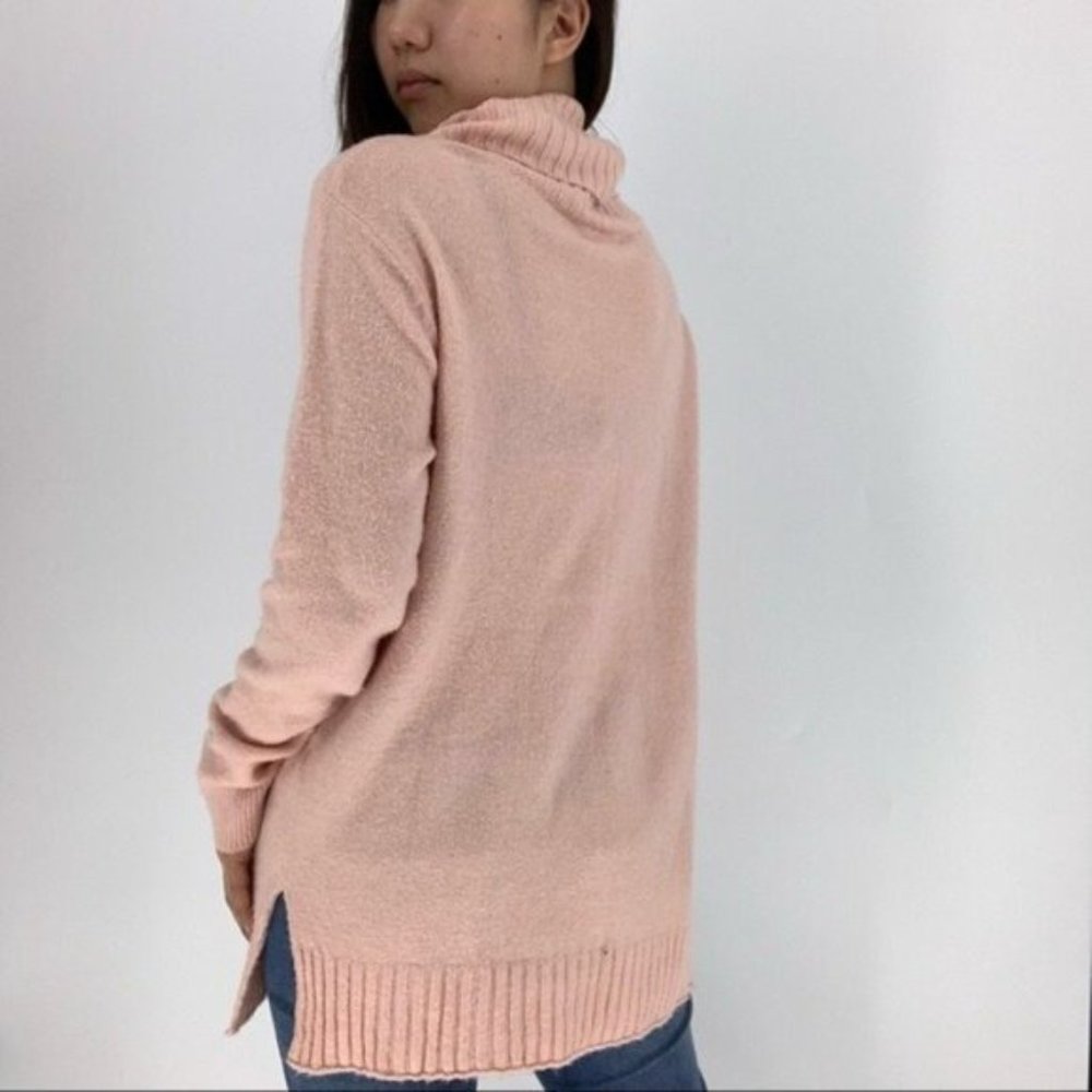 BP Pink Long Turtleneck Sweater Medium Pink - Picture 2 of 9
